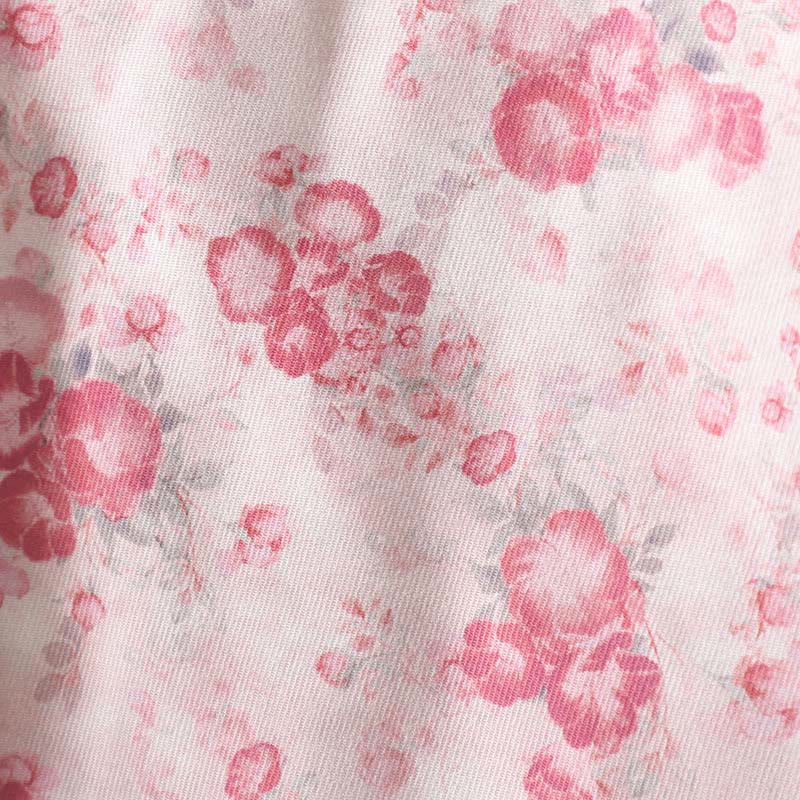 Kurtka damska Buddha Stones Commute w kolorze jasnoróżowym z nadrukiem kwiatowym i żabimi guzikami z bawełny z długim rękawem - image 6