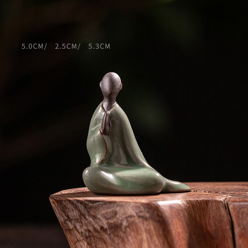 Buddha Stones Mała bezpostaciowa modlitwa Buddy z ceramiki, figurka Zen, dekoracja domu, 5*2,5*5,3 cm - Budda 5*2,5*5,3 cm - image 0