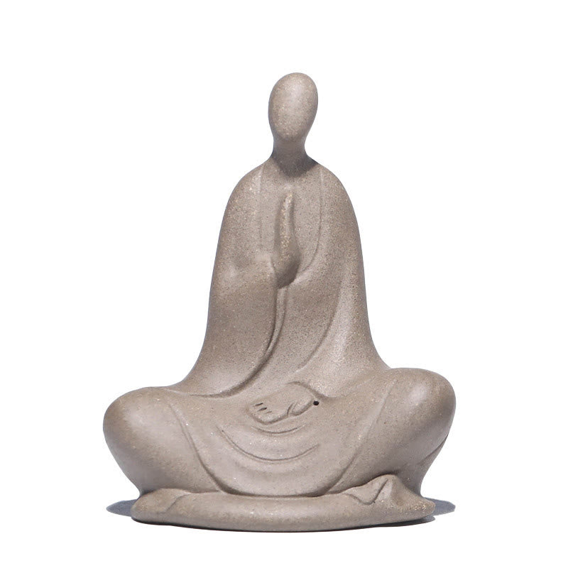 Buddha Stones Bezpostaciowy Budda Modlący się Ceramiczna Figurka Zen Dekoracja Domu 5*2,5*5,3 cm - image 5