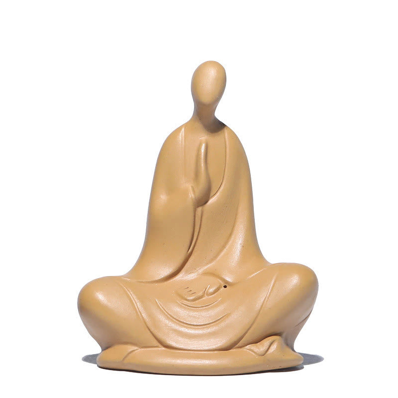 Buddha Stones Bezpostaciowy Budda Modlący się Ceramiczna Figurka Zen Dekoracja Domu 5*2,5*5,3 cm - image 9