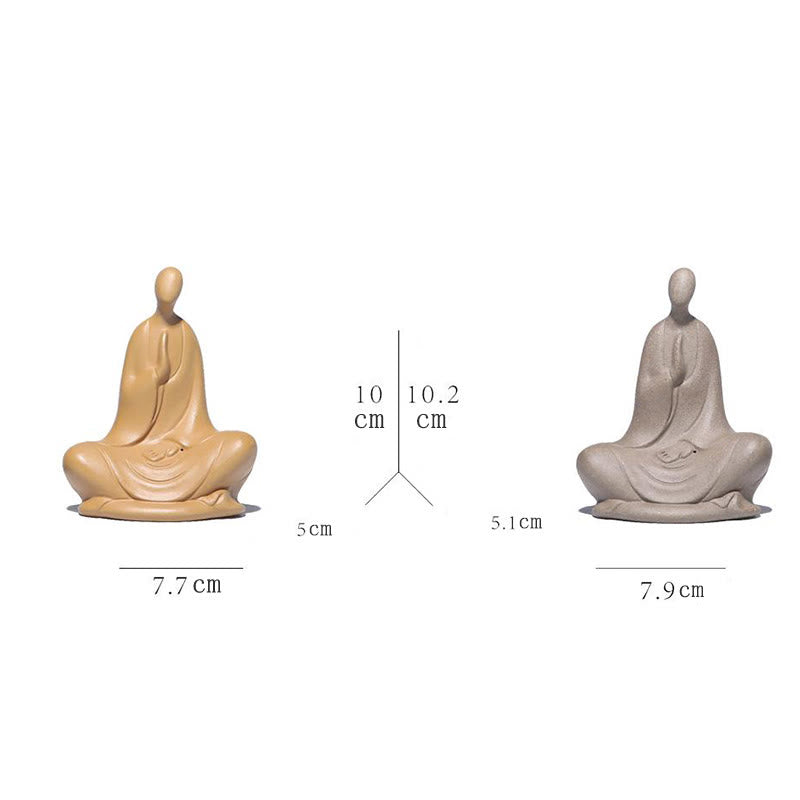 Buddha Stones Bezpostaciowy Budda Modlący się Ceramiczna Figurka Zen Dekoracja Domu 5*2,5*5,3 cm - image 14