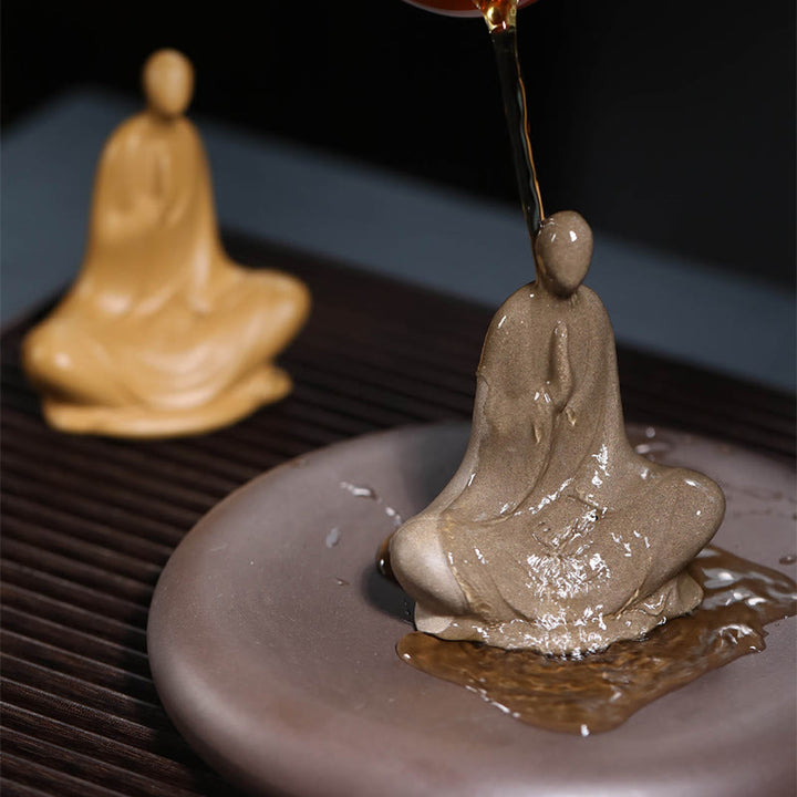Buddha Stones Bezpostaciowy Budda Modlący się Ceramiczna Figurka Zen Dekoracja Domu 5*2,5*5,3 cm - image 12