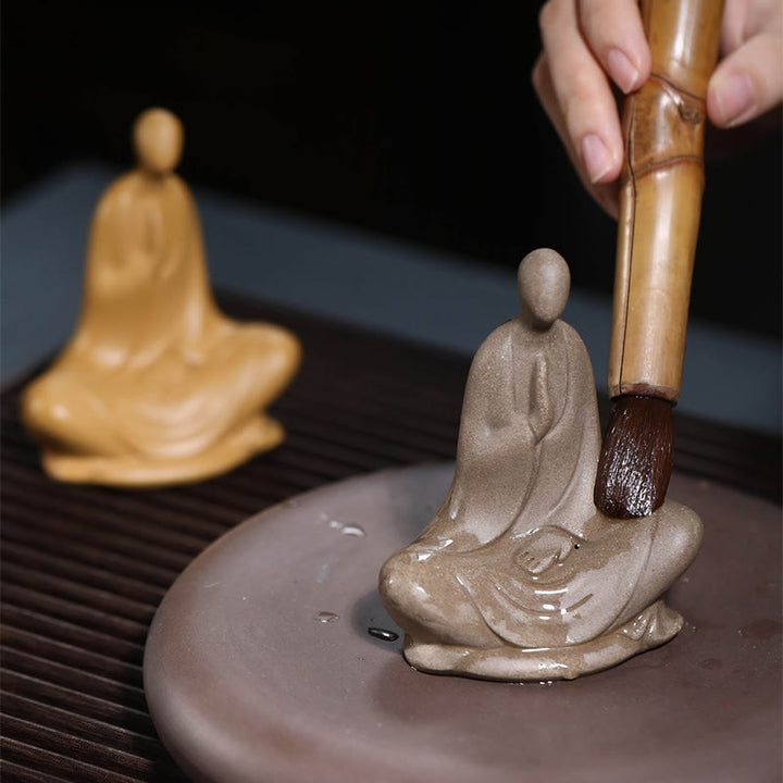 Buddha Stones Bezpostaciowy Budda Modlący się Ceramiczna Figurka Zen Dekoracja Domu 5*2,5*5,3 cm - image 11