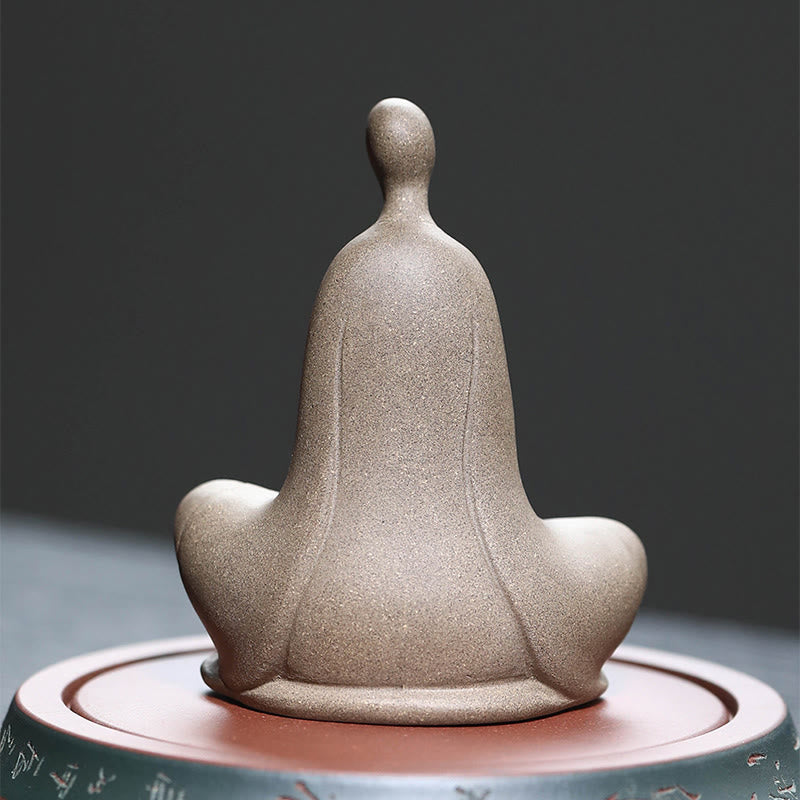 Buddha Stones Bezpostaciowy Budda Modlący się Ceramiczna Figurka Zen Dekoracja Domu 5*2,5*5,3 cm - image 2