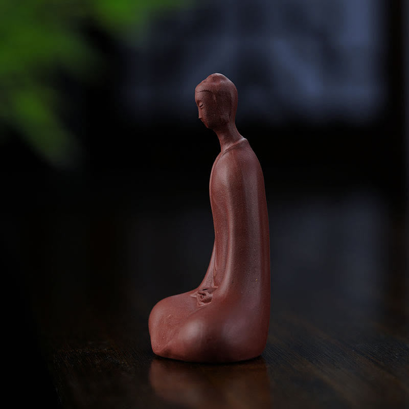 Buddha Stones Bezkształtny Budda Fioletowa Glina Spokój Dekoracja Biurka Domowego 5,7*9,6 cm - image 4