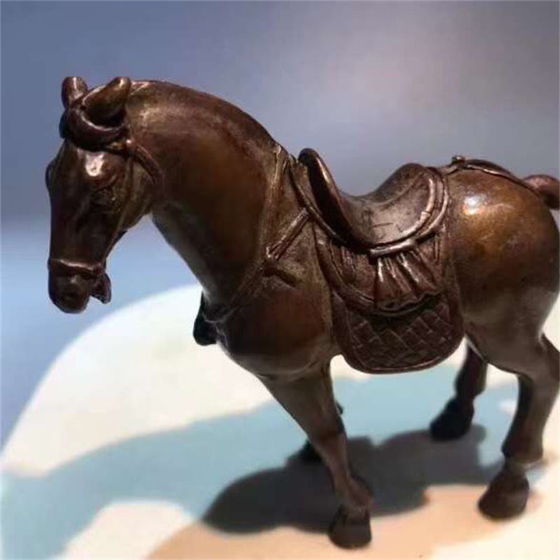 Buddha Stones Starożytny Rok Konia Stop Dekoracja Domowa 7,5*2,6*7 cm - image 1