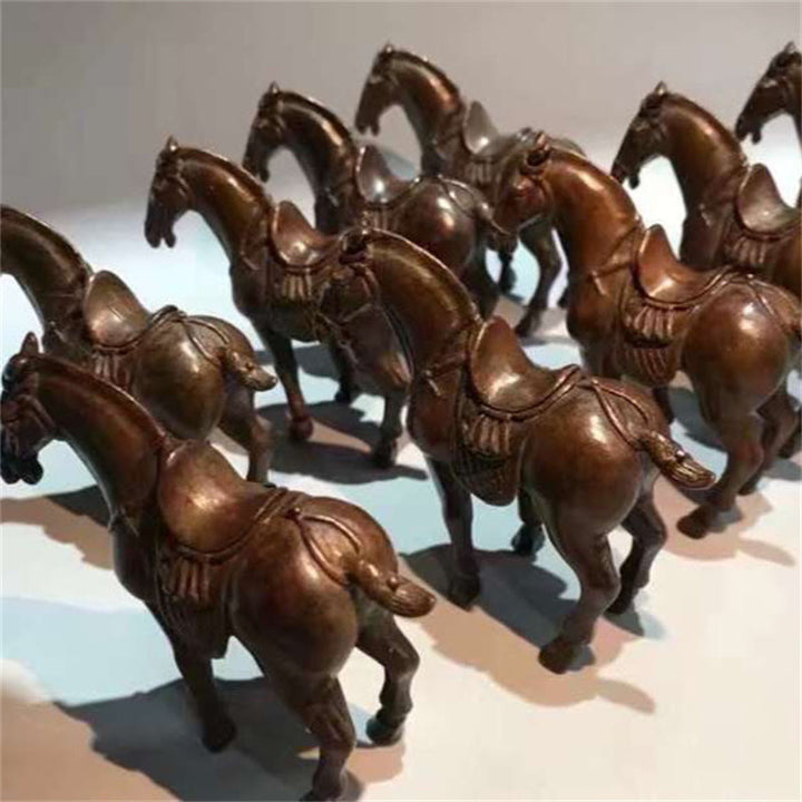 Buddha Stones Starożytny Rok Konia Stop Dekoracja Domowa 7,5*2,6*7 cm - image 6