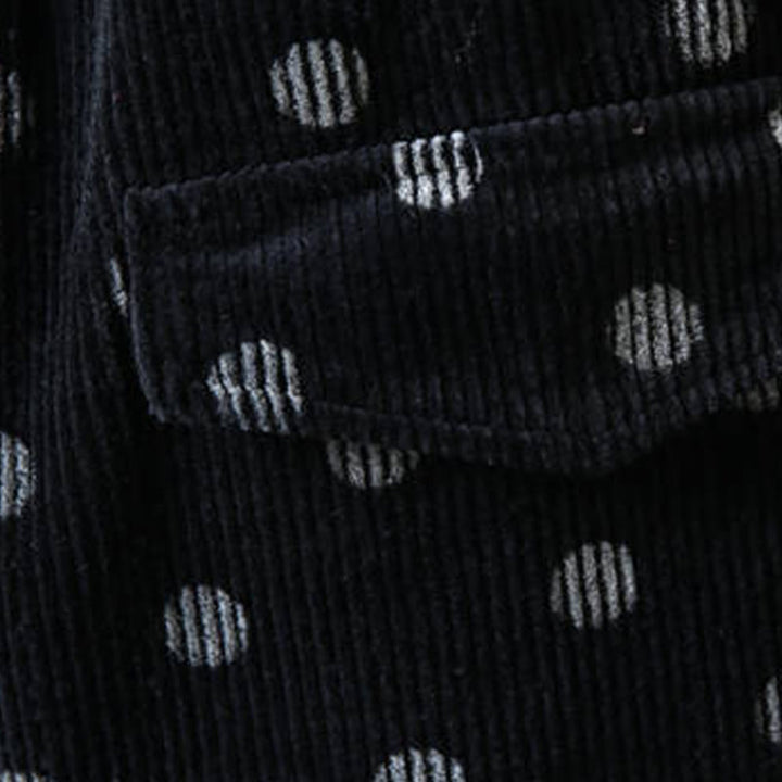 Damskie spodnie haremowe z nadrukiem w kropki z Buddha Stones z kolekcji "Jesień do pracy" z motywem sztruksu i kieszeniami - image 15