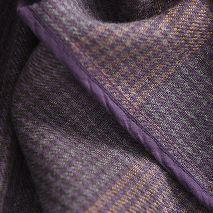 Spódnica zimowa damska Buddha Stones w kratę, bawełniana, termiczna, długość 7-8, z kieszeniami - image 10