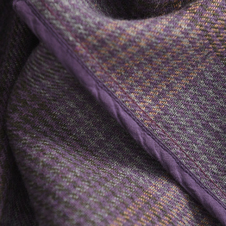 Spódnica zimowa damska Buddha Stones w kratę, bawełniana, termiczna, długość 7-8, z kieszeniami - image 9