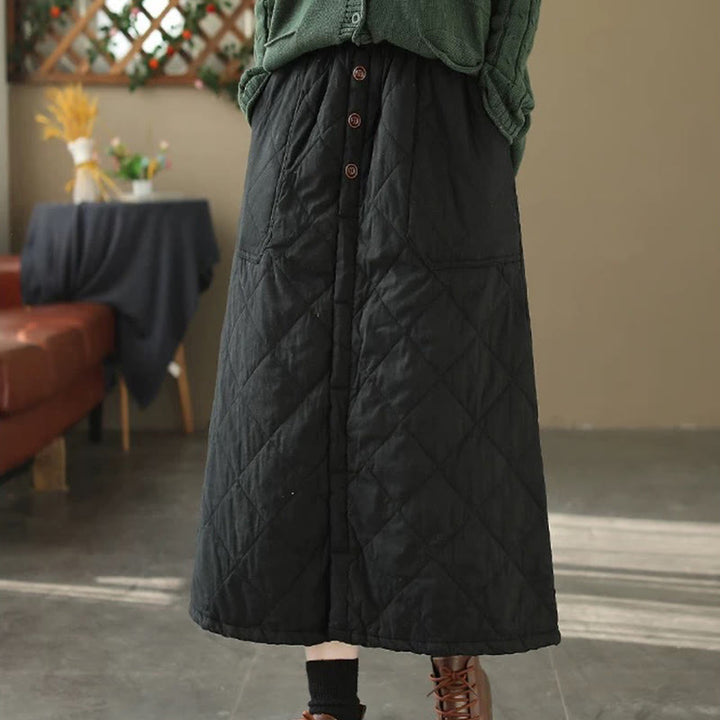 Spódnica damska Buddha Stones z bawełny, ocieplana, o długości 7-8, z kieszeniami - image 11