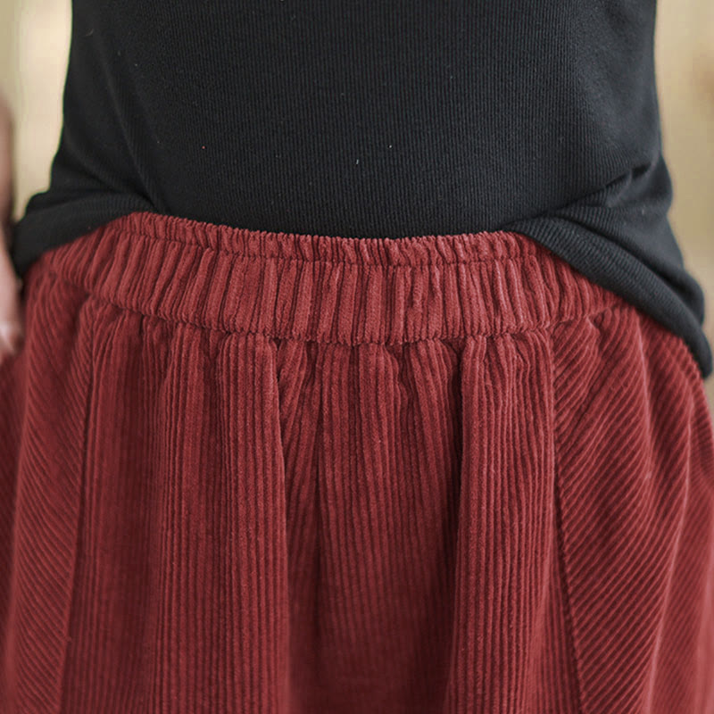 Spodnie haremki damskie z grubego sztruksu z kieszeniami i gładkim elastycznym pasem w motywy Buddha Stones - image 18