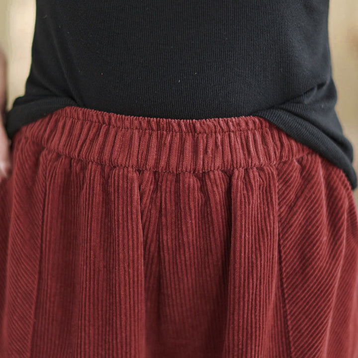 Spodnie haremki damskie z grubego sztruksu z kieszeniami i gładkim elastycznym pasem w motywy Buddha Stones - image 18