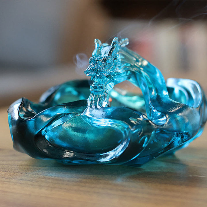 Buddha Stones, ręcznie robiony niebieski smok, kryształ Liuli, dzieło sztuki, sukces, dekoracja domu i biura - image 1