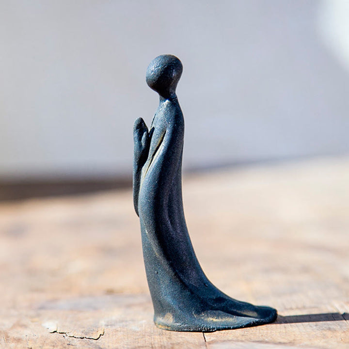 Ręcznie wykonany Buddha Stones , bezpostaciowy, wykonany z proszku żelaza i żywicy odlewanej w kolorze rdzy. - image 1