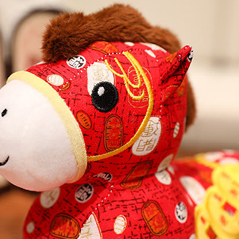 Buddha Stones Rok Konia Miedziane Monety Pluszowa Lalka Dekoracja Domu - image 4