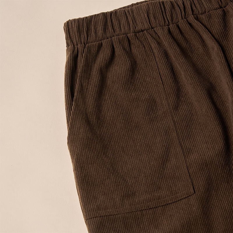 Spodnie damskie sztruksowe w jednolitym kolorze z kieszeniami Buddha Stones Commute - image 7