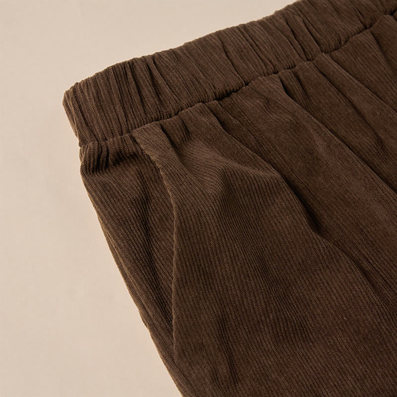 Spodnie damskie sztruksowe w jednolitym kolorze z kieszeniami Buddha Stones Commute - image 6