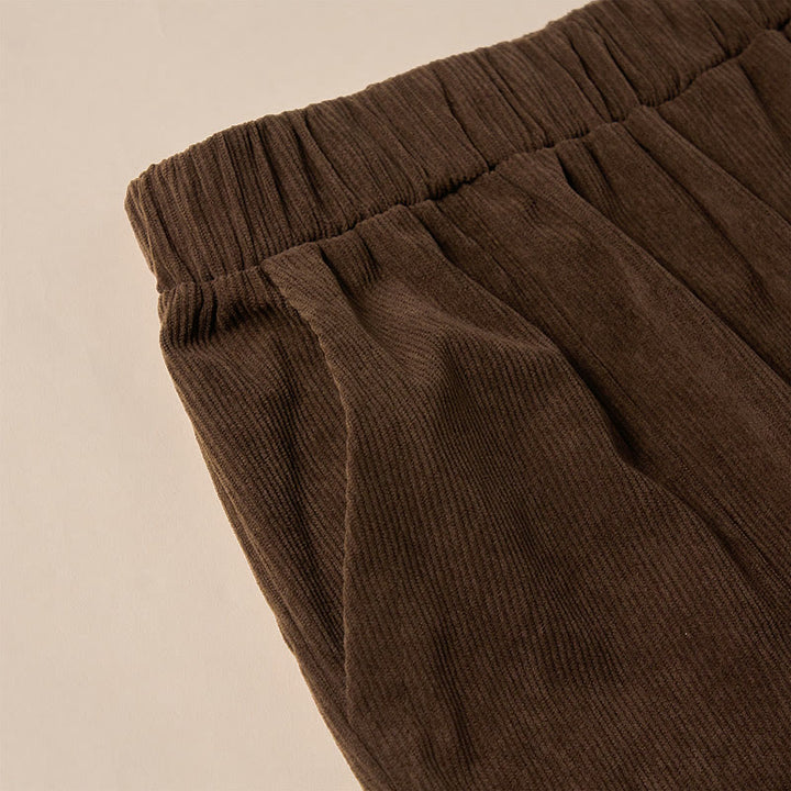 Spodnie damskie sztruksowe w jednolitym kolorze z kieszeniami Buddha Stones Commute - image 6