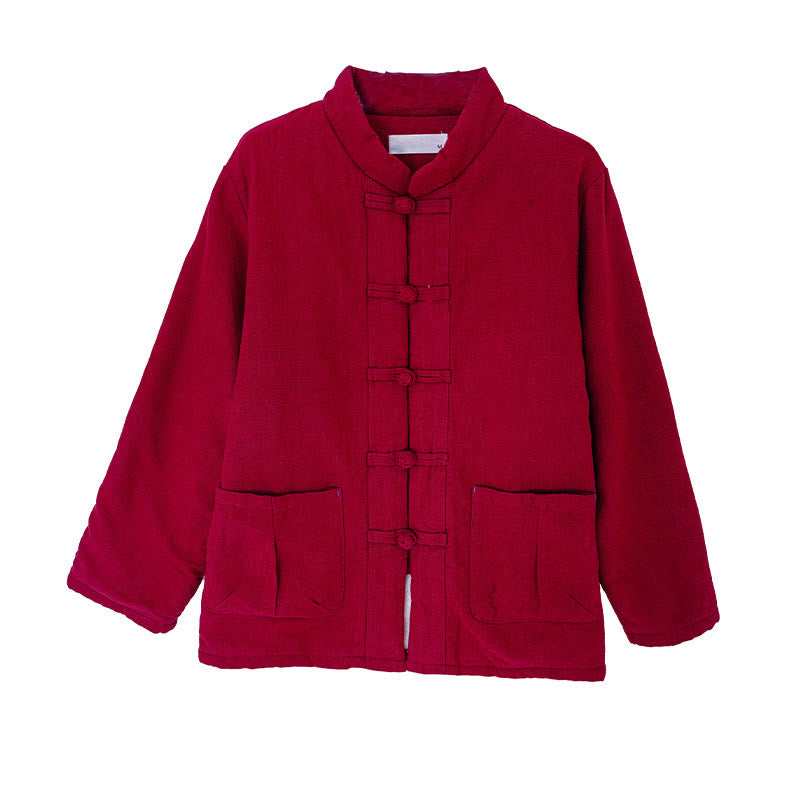 Kurtka termiczna damska Buddha Stones z długim rękawem, bawełnianym ociepleniem i kieszeniami, zapinana na guziki - image 7