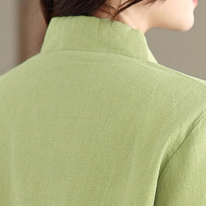 Kurtka termiczna damska Buddha Stones z długim rękawem, bawełnianym ociepleniem i kieszeniami, zapinana na guziki - image 22