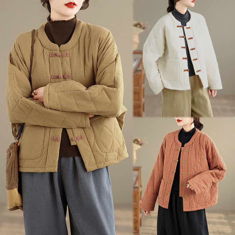 Kurtka damska Tai Chi Zen z długim rękawem i kieszeniami, z bawełny, z motywem Buddha Stones - image 24