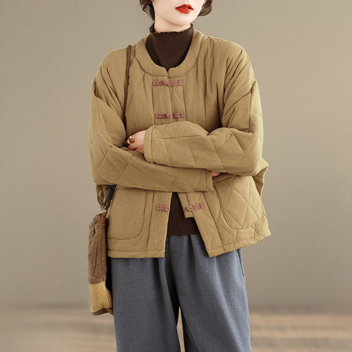 Kurtka damska Tai Chi Zen z długim rękawem i kieszeniami, z bawełny, z motywem Buddha Stones - image 8