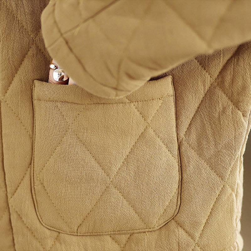 Kurtka damska Tai Chi Zen z długim rękawem i kieszeniami, z bawełny, z motywem Buddha Stones - image 15