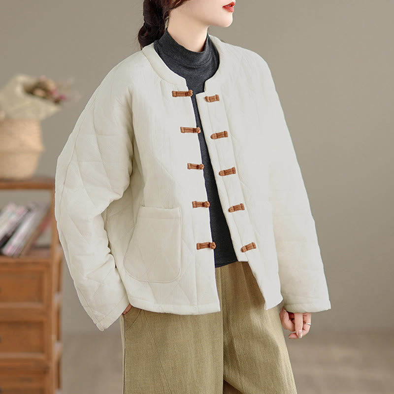 Kurtka damska Tai Chi Zen z długim rękawem i kieszeniami, z bawełny, z motywem Buddha Stones - image 21