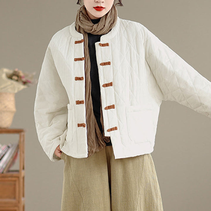 Kurtka damska Tai Chi Zen z długim rękawem i kieszeniami, z bawełny, z motywem Buddha Stones - image 18