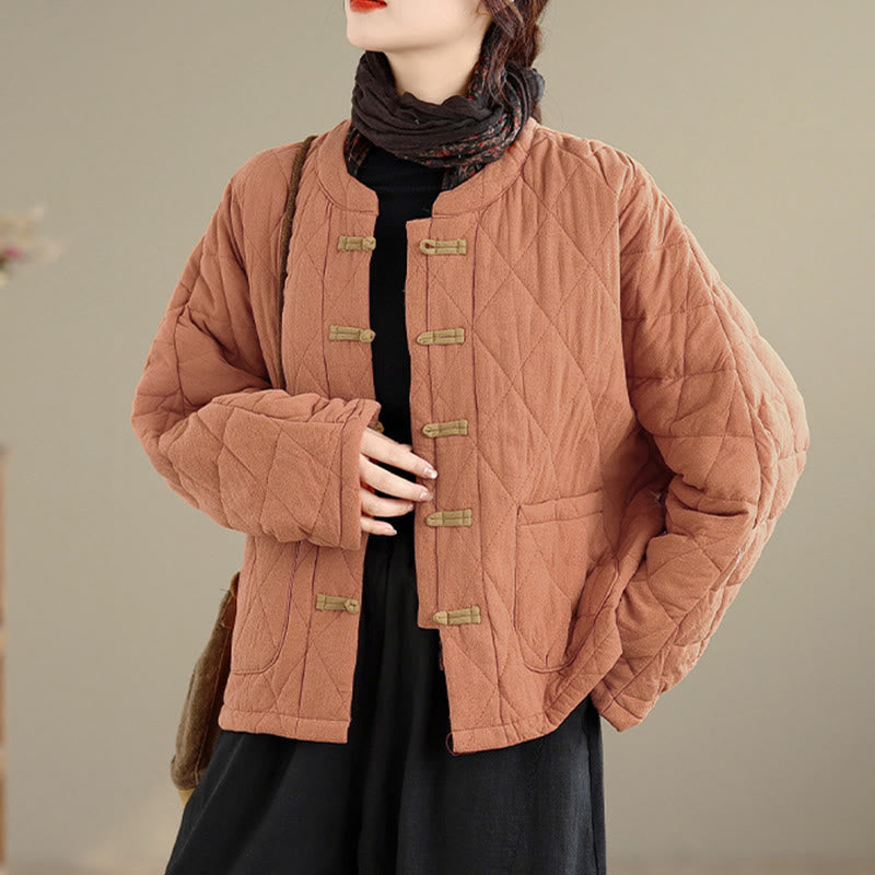 Kurtka damska Tai Chi Zen z długim rękawem i kieszeniami, z bawełny, z motywem Buddha Stones - image 5