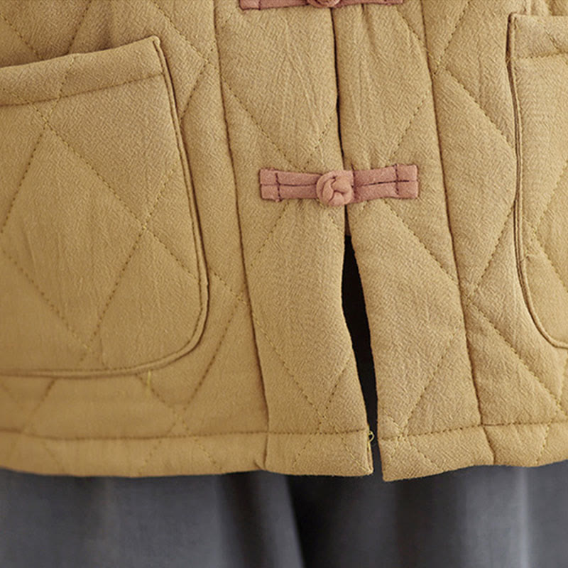 Kurtka damska Tai Chi Zen z długim rękawem i kieszeniami, z bawełny, z motywem Buddha Stones - image 16