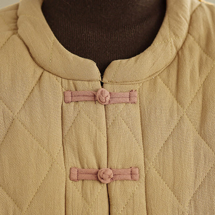 Kurtka damska Tai Chi Zen z długim rękawem i kieszeniami, z bawełny, z motywem Buddha Stones - image 12