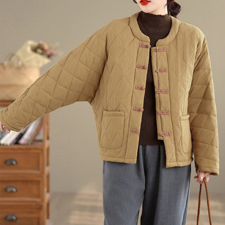 Kurtka damska Tai Chi Zen z długim rękawem i kieszeniami, z bawełny, z motywem Buddha Stones - image 10