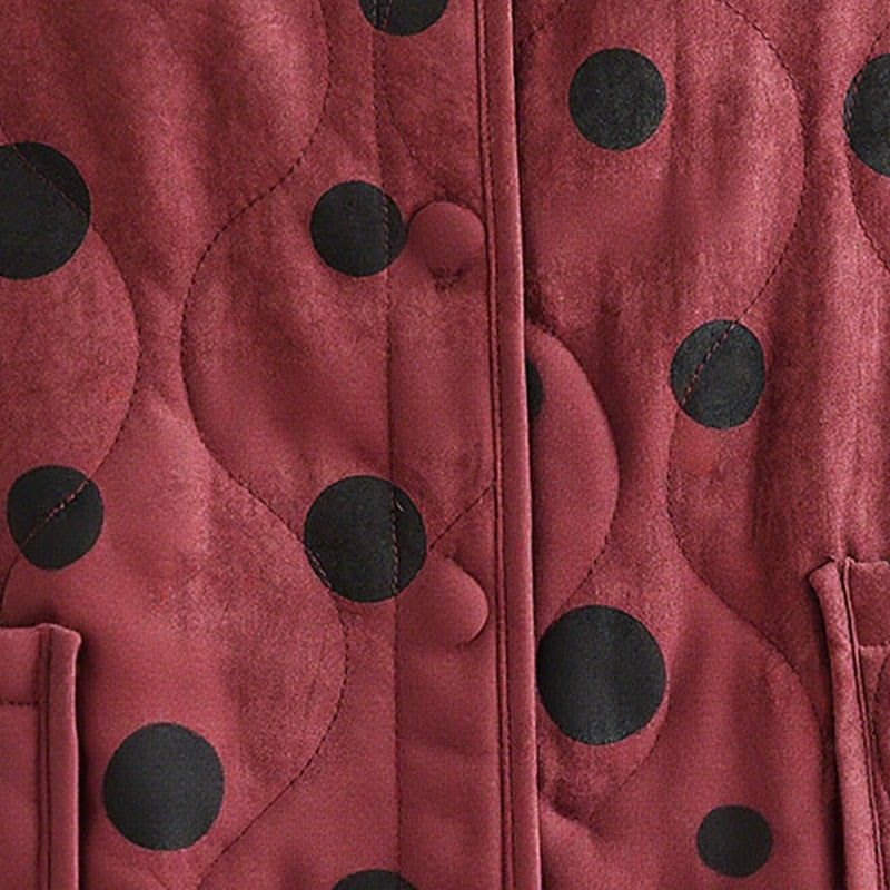 Damska kurtka termiczna z długim rękawem i kieszeniami, dwustronna, z motywem kropek, z motywem Buddha Stones - image 12