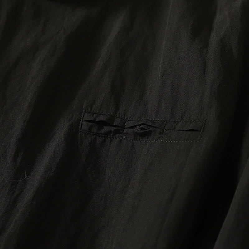 Koszula damska z długim rękawem z bawełny w prostym wzorze z kołnierzykiem w kształcie żaby z Buddha Stones - image 13