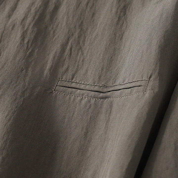 Koszula damska z długim rękawem z bawełny w prostym wzorze z kołnierzykiem w kształcie żaby z Buddha Stones - image 6