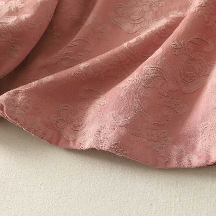 Koszula damska z długim rękawem z bawełny Zen w stylu „Buddha Stones Spring” z gładkim wzorem żakardowym - image 18