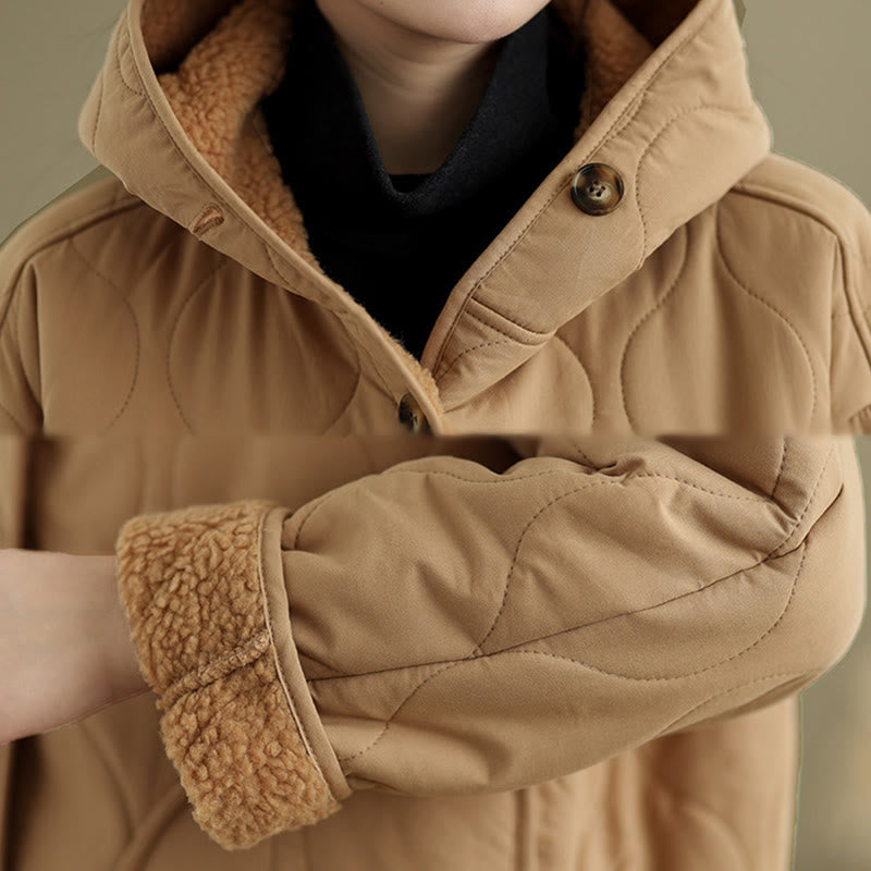 Damska bluza z kapturem z długim rękawem i kapturem "Buddha Stones" z bawełny, z podszewką z polaru i kieszeniami - image 7