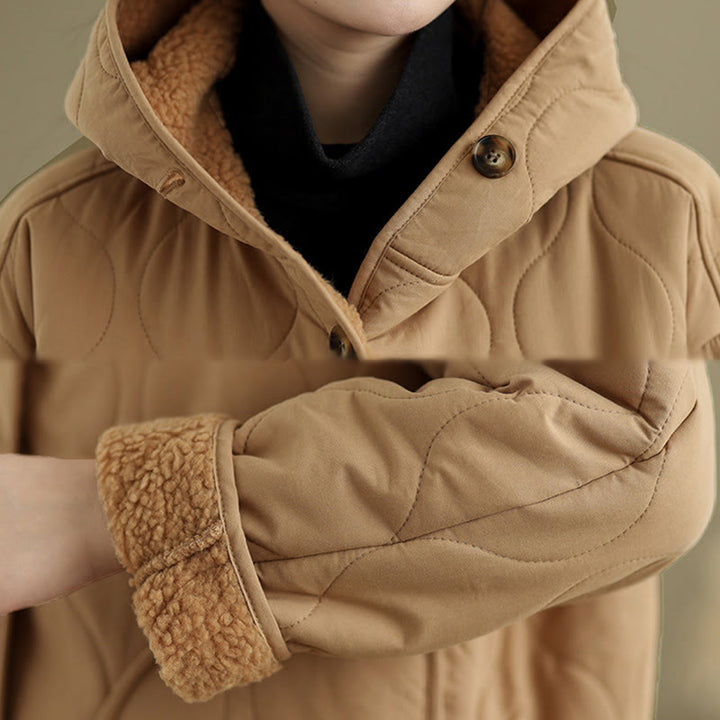 Damska bluza z kapturem z długim rękawem i kapturem "Buddha Stones" z bawełny, z podszewką z polaru i kieszeniami - image 7