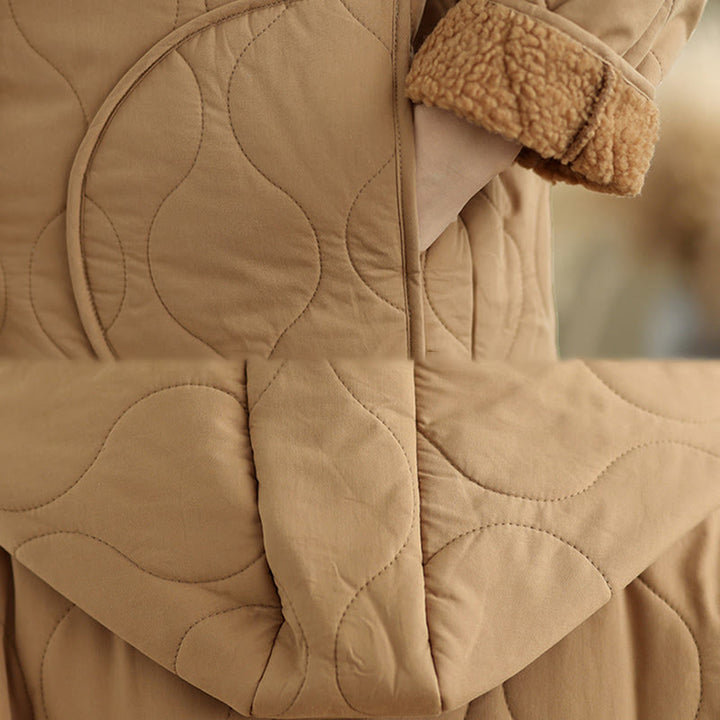 Damska bluza z kapturem z długim rękawem i kapturem "Buddha Stones" z bawełny, z podszewką z polaru i kieszeniami - image 8