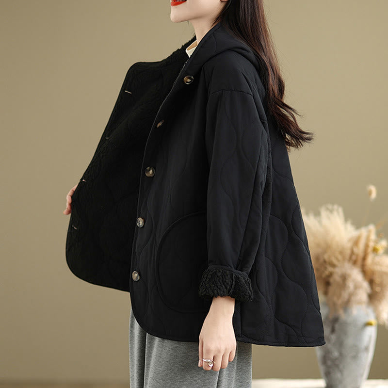 Damska bluza z kapturem z długim rękawem i kapturem "Buddha Stones" z bawełny, z podszewką z polaru i kieszeniami - image 14