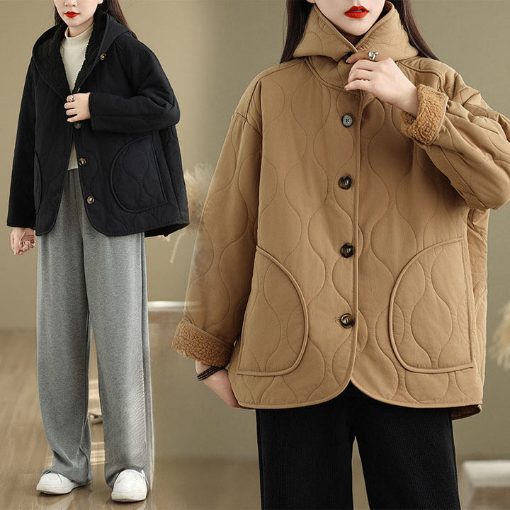 Damska bluza z kapturem z długim rękawem i kapturem "Buddha Stones" z bawełny, z podszewką z polaru i kieszeniami - image 20