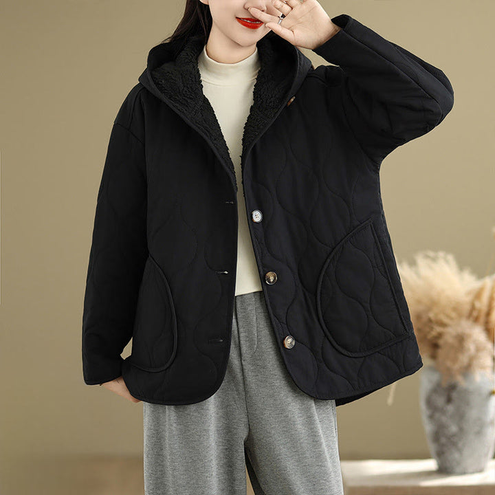 Damska bluza z kapturem z długim rękawem i kapturem "Buddha Stones" z bawełny, z podszewką z polaru i kieszeniami - image 16