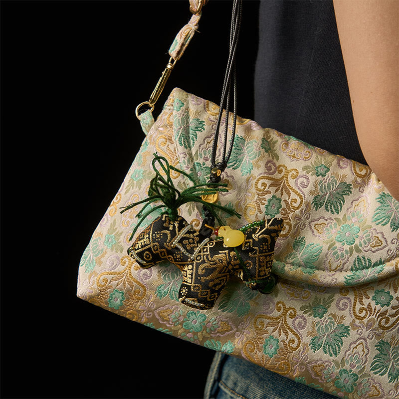 Buddha Stones Rok Konia Zhuang Brokat Jedwab Życzy Powodzenia Wisząca Dekoracja - image 4