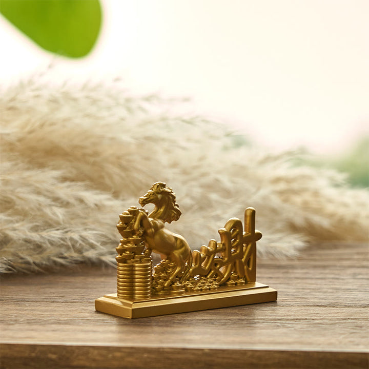 Buddha Stones "Zostań Bogaty Teraz" Rok Konia Sztabki Dobrobyt Dekoracja Domu - image 3