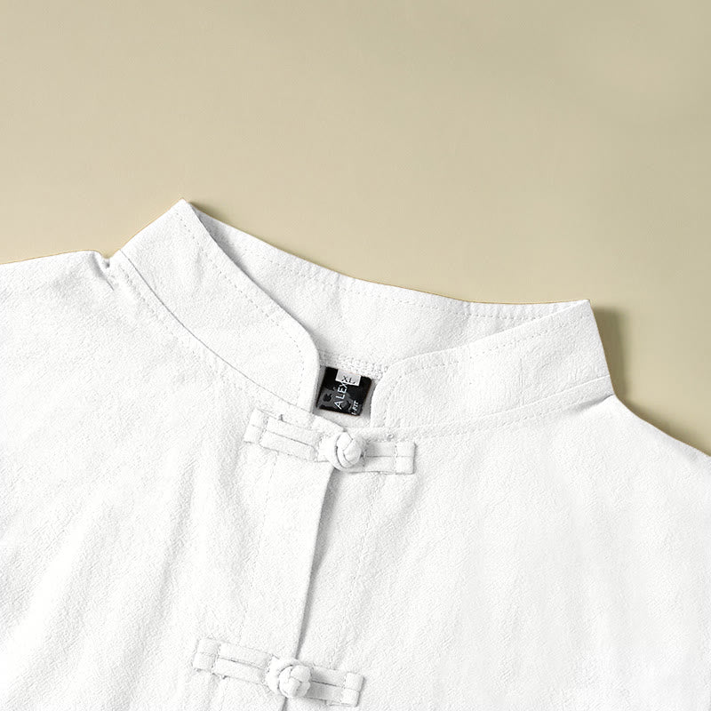 Koszula damska bawełniana z długim rękawem i stójką, z kieszeniami i etnicznymi guzikami żaby z motywem Buddha Stones - image 10