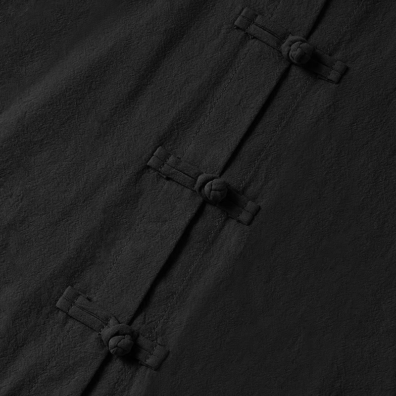 Koszula damska bawełniana z długim rękawem i stójką, z kieszeniami i etnicznymi guzikami żaby z motywem Buddha Stones - image 19