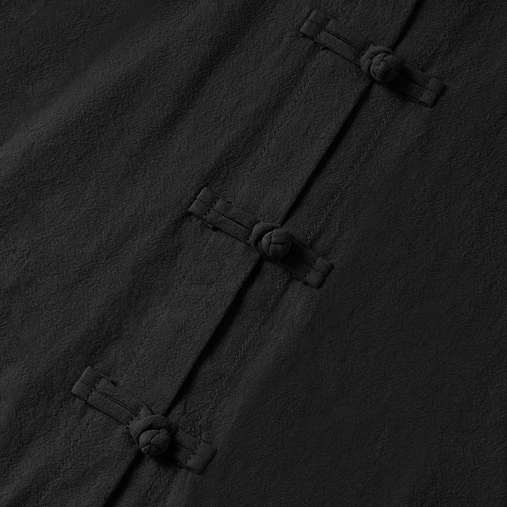 Koszula damska bawełniana z długim rękawem i stójką, z kieszeniami i etnicznymi guzikami żaby z motywem Buddha Stones - image 19