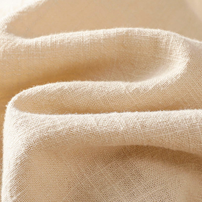 Koszula lniana damska z długim rękawem i kontrastowym wzorem w Buddha Stones z chińskimi guzikami żaby - image 12